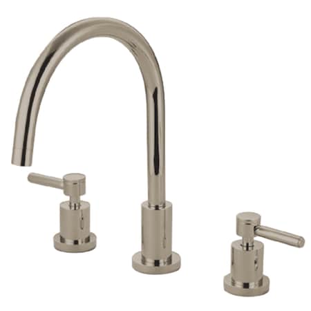 Kingston Brass KS8726DLLS Widespread Kitchen Faucet, Polished Nickel KS8726DLLS